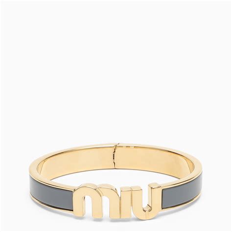 miu miu bracciali|Miu Logo bangle bracelet .